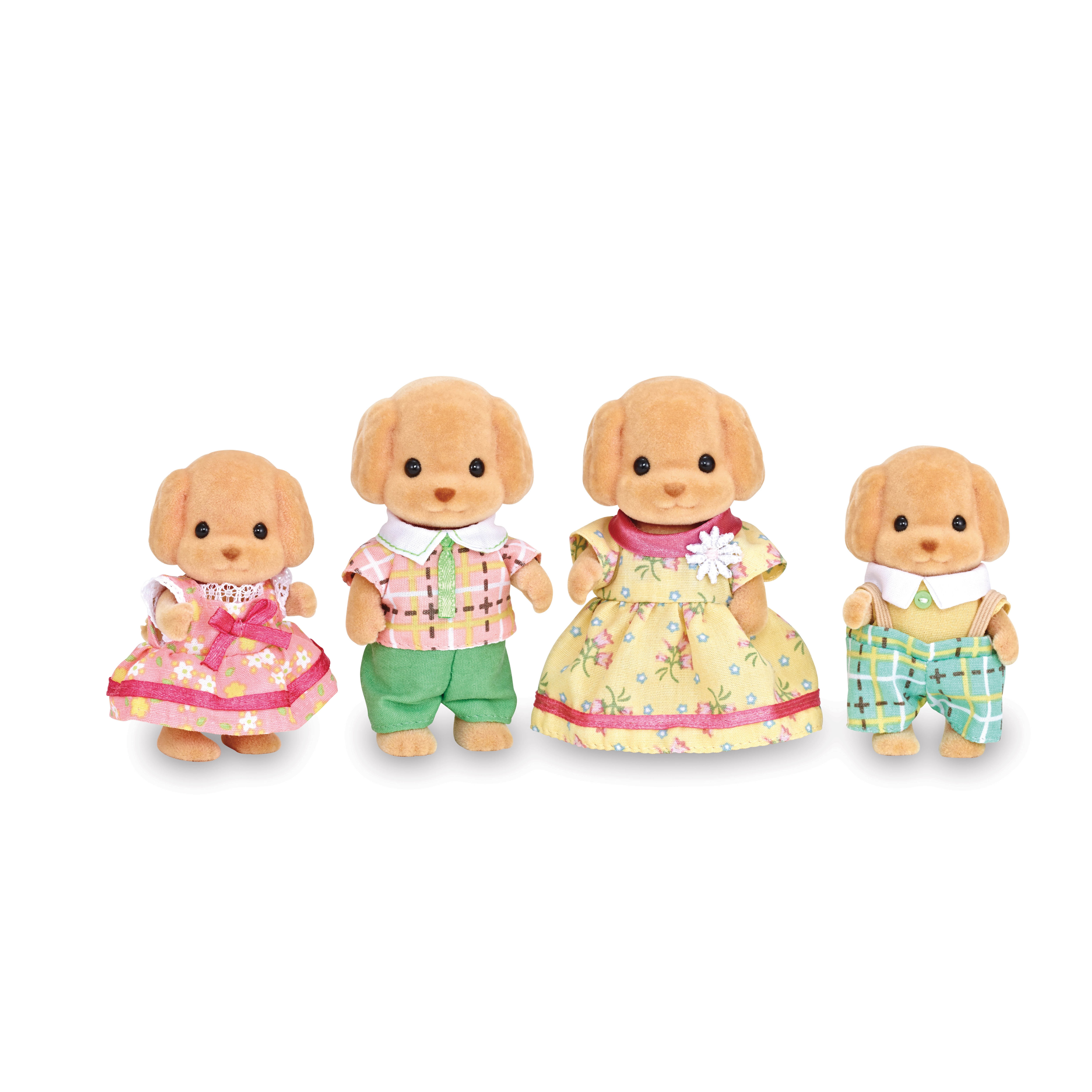Calico Critters Toy Poodle Family, Set of 4 Collectible Doll Figures