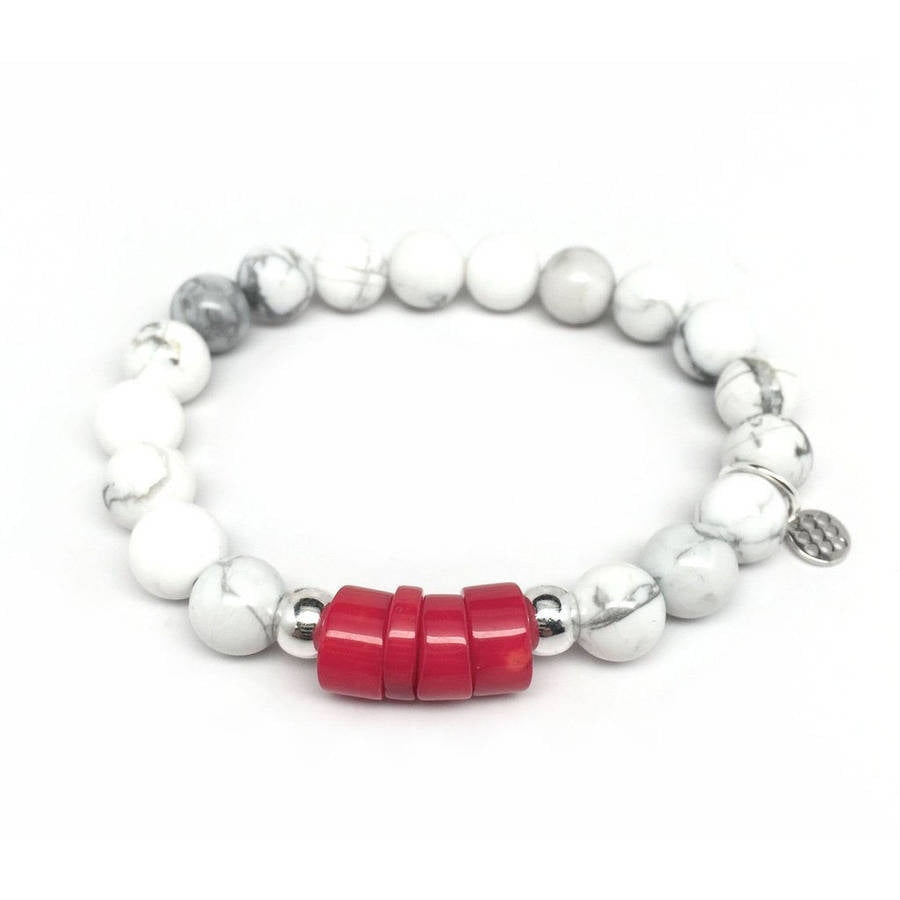 Julieta Jewelry White Howlite "Coral" Sterling Silver Stretch Bracelet by Julieta Jewelry