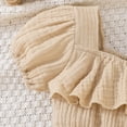 thumbnail image 4 of mgoYE Newborn Baby Girls Summer Outfit Ruffle Tops Dress Bloomers Shorts Outfits Infant Dress Set Cute Baby Girl Clothes(Khaki,6-12 Months), 4 of 7