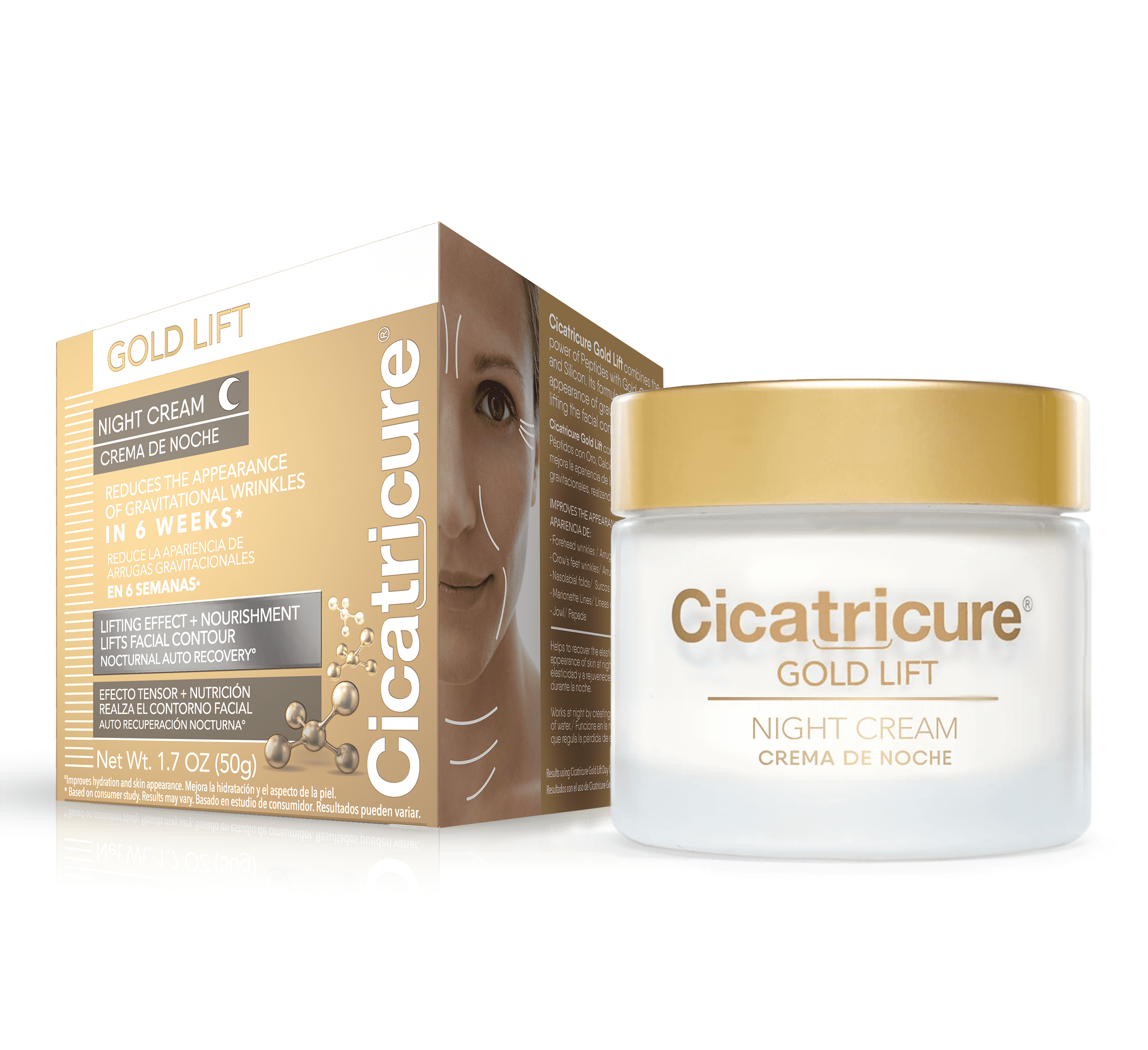 Cicatricure Gold Lift Night Cream, Anti Aging Facial Moisturizer, Skin Care, 1.7 fl oz