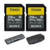 Sony 256GB SF-M Series High Speed Tough SD Card (2 pack) Bundle