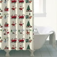 thumbnail image 4 of Beige Christmas Santa and Train Pattern Shower Curtain 72"x72" ,Bathroom Decorative Shower Curtains Set with 12 Hooks,Modern Waterproof Washable Shower Curtain, 4 of 6