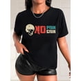 thumbnail image 1 of Camiseta De Verano Para Mujer, Cuello Redondo, Para Mochilero, Vacaciones En La CalleCasual Stylish Short-Sleeve T-Shirt for Black Women with Colorful Letter Print And a Round Neck.Father's Day, Mot, 1 of 7