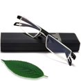 thumbnail image 1 of EYEURL Blue Light Blocking Reading Glasses - Half Rim Computer Readers for Women Men Classic Fashion Eyeglass for Reading Magnification 1.75, 1 of 4