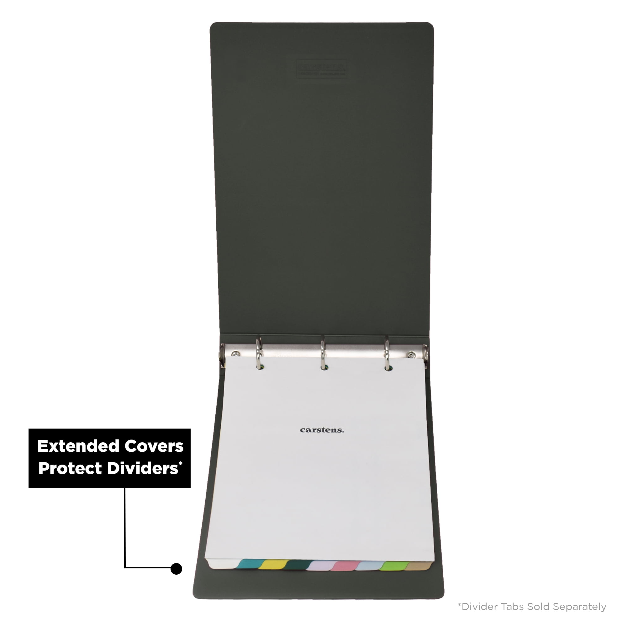 Carstens 1-Inch Heavy Duty 3-Ring Binder -Top Opening, Charcoal Gray
