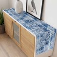 thumbnail image 3 of Navy Blue Coastal Palm Leaves Cotton Linen Rectangle Table Runners 13"x72", Summer Botanical Tropical Coffee Table Runner Dresser Scarves Luxury Table Runners for Wedding Party Banquet Dinner Decor, 3 of 8