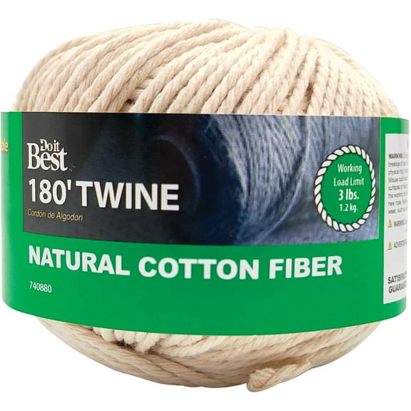 Do it Best Tools Cotton Twine - Natural, Off-White - 180'