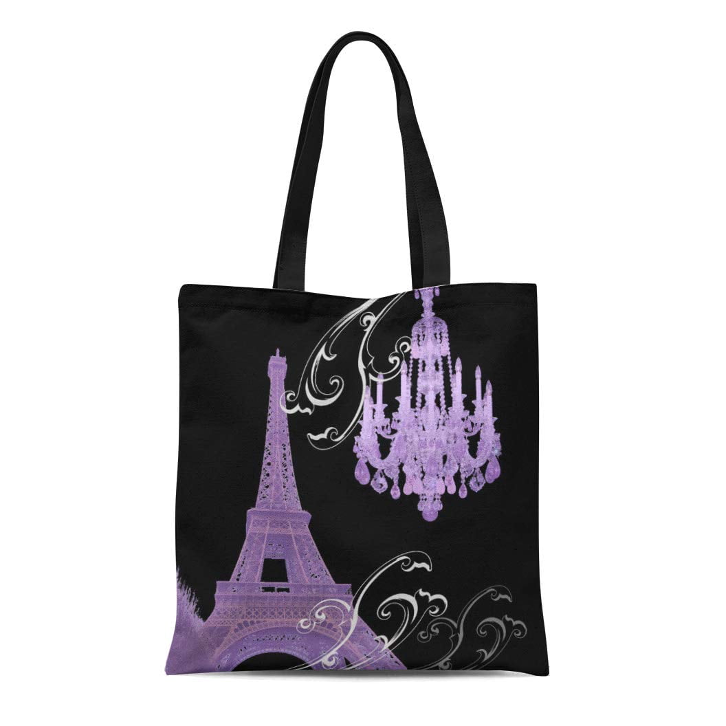 SIDONKU Canvas Tote Bag Parisian Girly Chic Retro Paris Eiffel Tower