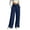 Navy, variant on Gytharion Casual Wide Leg Pants for Women Solid Color Fashion High Waisted Drawstring Trousers Split Hem Pants with Pockets