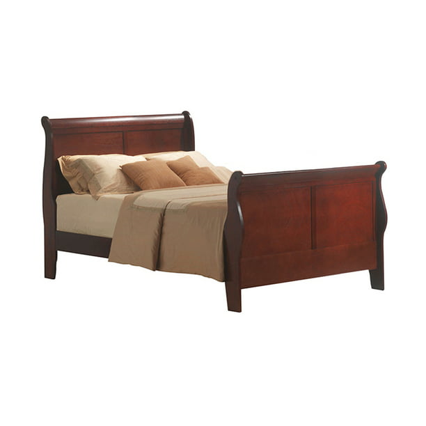 Acme Louis Philippe Iii Twin Sleigh Bed, Twin Size Cherry Bed Frame
