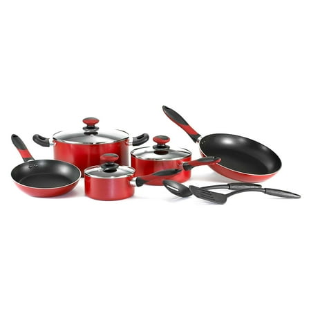 

Mirro A796SA64 Get-A-Grip Nonstick Aluminum 10 Piece Cookware Set - Red