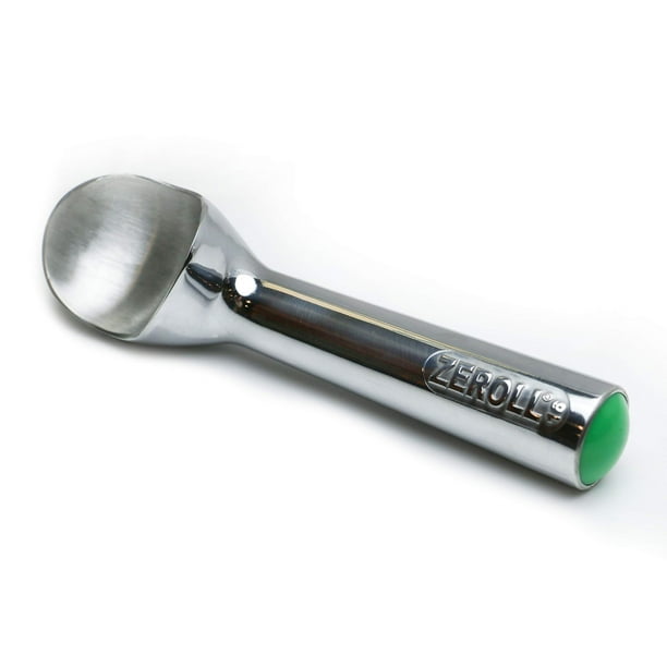 Pala para helado original Zeroll con mango conductor de calor relleno de líquido único Diseño simple de aluminio de una pieza Fácil liberación Hecho en EE. UU. Plata de 2.5 onzas