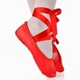 thumbnail image 4 of Windfall Girls Ballet Dance Shoes Flats Split Sole with Ribbon, Indoor Pointe Soft Sole Gymnastics Ballet Dance Yoga Shoes, 4 of 7