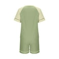 thumbnail image 4 of Viikei Linen Sets for Women 2 Piece,Women's Casual Loose with Chest Cushion Round Neck Short Sleeve Shorts Set Green XXL, 4 of 6