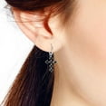 thumbnail image 2 of Black Sparkling Faithful Cross Cubic Zirconia .925 Sterling Silver Mini Hoop Earrings, 2 of 5