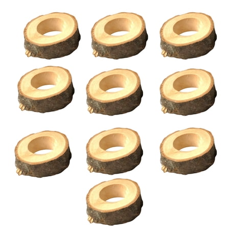 

10pcs Rustic Wood Napkin Ring Set Dinner Table Decoration Serviette Buckle Holder for Party Banquet