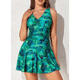 thumbnail image 2 of Women's Plus-Size Flower Printing Shaping Body One Piece Swim Dresses Swimsuit, 2 of 5