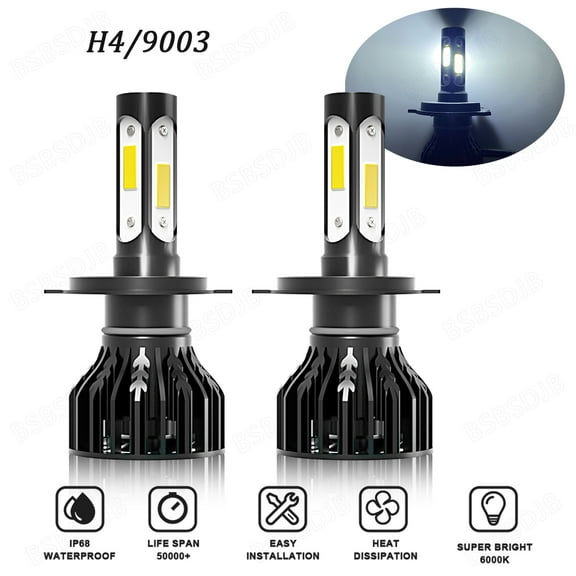 For Honda CRV 2007-2014 4 Sides LED Headlight Bulbs High/Low Beam 6000K White
