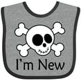 thumbnail image 3 of Inktastic I'm New Cute Skull Baby Boys or Girls Baby Bib, 3 of 4