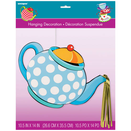 Hanging Teapot Alice in Wonderland Tea Party Decoration, 17 in, 1ct