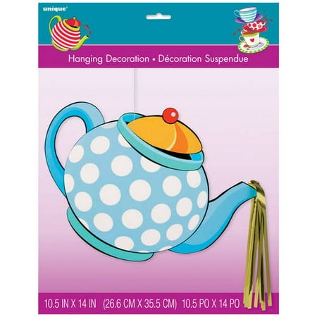 Hanging Teapot Alice in Wonderland Tea Party Decoration, 17 in, 1ct
