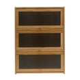 thumbnail image 6 of 3 Tiers Storage Cabinet, Bamboo Acrylic Countertop Cabinet, Bamboo Organizer for Kitchen Living Room 20.5*9.8*27.56in, 6 of 20