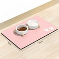 thumbnail image 2 of Dog Food Mat, 16"x24" Dog Mat for Food and Water, Absorbent Cat Bowl Mat Protect Floors, Cute Cat Food Mat for Feeding & Watering Supplies, Pet Feeding Mat, Pink Footprint Pet Placemat, 2 of 6