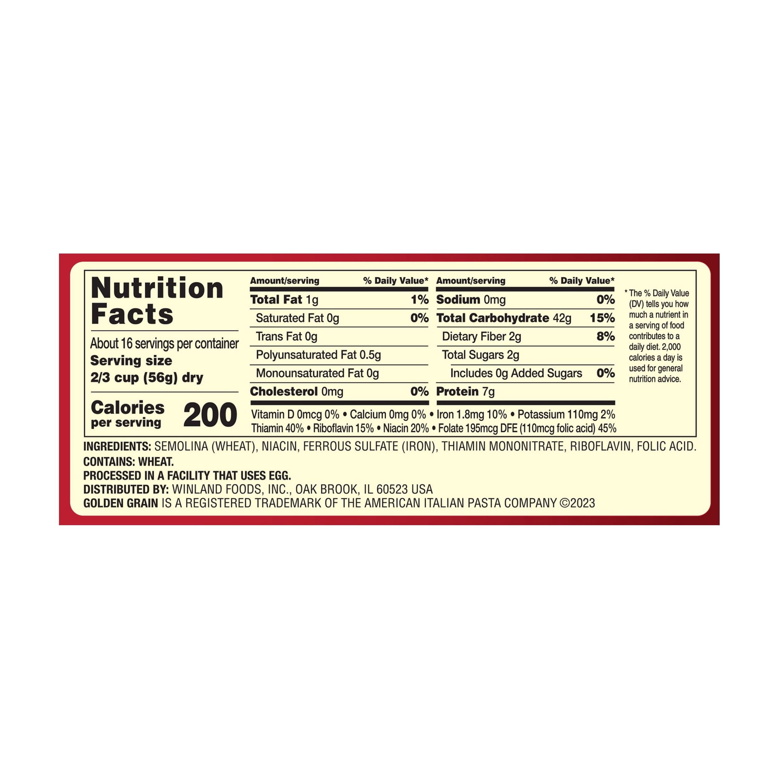 Golden Grain Large Elbows, 32 oz