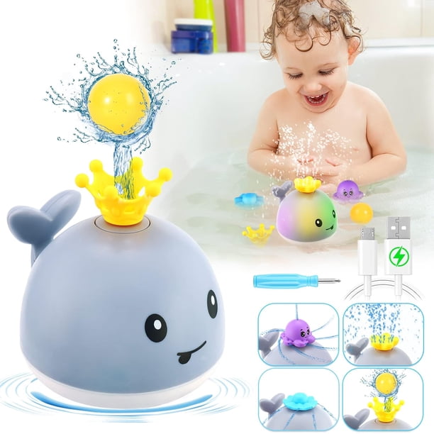 Light Up Whale Bath Toys Sprinkler for Babies 6-12 12-18 Months or Kids Ages 1-3 2-4, Easter Basket Stuffers Rechargeable Infant Toddler Bath Toys for 1 Year Old Boys Girls 1st Birthday