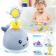 thumbnail image 1 of Light Up Whale Bath Toys Sprinkler for Babies 6-12 12-18 Months or Kids Ages 1-3 2-4, Easter Basket Stuffers Rechargeable Infant Toddler Bath Toys for 1 Year Old Boys Girls 1st Birthday, 1 of 6
