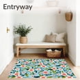 thumbnail image 3 of ODIKA 2'x3' Machine Washable Non-Slip Area Rug, Botanical Aviary Reverie with Parrot and Blossoming Branches High Traffic Rug, Pink, 477931, 3 of 7