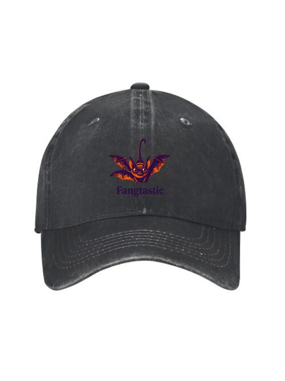 Vampire Bat Fangtastic Halloween Baseball Cap, Adjustable Dad Hat