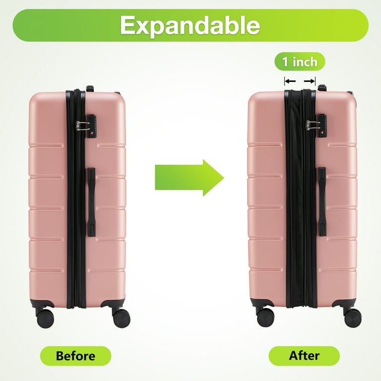 GIANNA Set of 3 Hardside Luggage, Expandable Rolling Luggage with