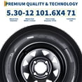 thumbnail image 5 of JoanKaren 2 Pack 5.30-12 Trailer Tires with 12" Rims,Load Range C 6PR, 4 Lug 4" Bolt Pattern,Heavy Duty Tires for Boat,Camper & Utility Trailers, 5 of 10