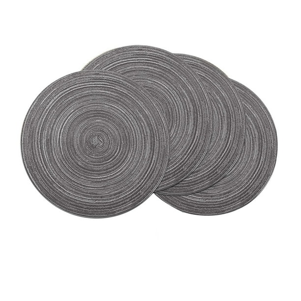Coolmade 4 Pack Round Rop Cotton Braided Table Place Mats Braided