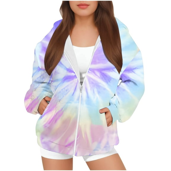 SELONE Hooded Jackets for Girls with Pockets Hooded Lightweight Zipper Long Sleeve Cute Clothes Purple 10 Years