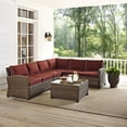 thumbnail image 6 of Outdoor Wicker Sectional Set - 5 Piece Patio Furniture Set with Glass Table, 6 of 10