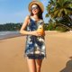 thumbnail image 3 of Balery Exotic Blue Cat Vestidos de verano para mujer con estampado: vestido holgado sin mangas, vestido playero informal y cómodo para días calurosos., 3 of 7