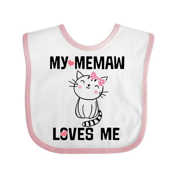 Inktastic My Memaw Loves Me Girls Girls Baby Bib