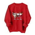 thumbnail image 4 of Cadancy Womens Christmas Sweatshirt Funny Wine Glass Print Vintage Crewneck Loose Sweatshirts Long Sleeve Winter Party Tops Xmas Holiday Pullover Outfits 2025, 4 of 5