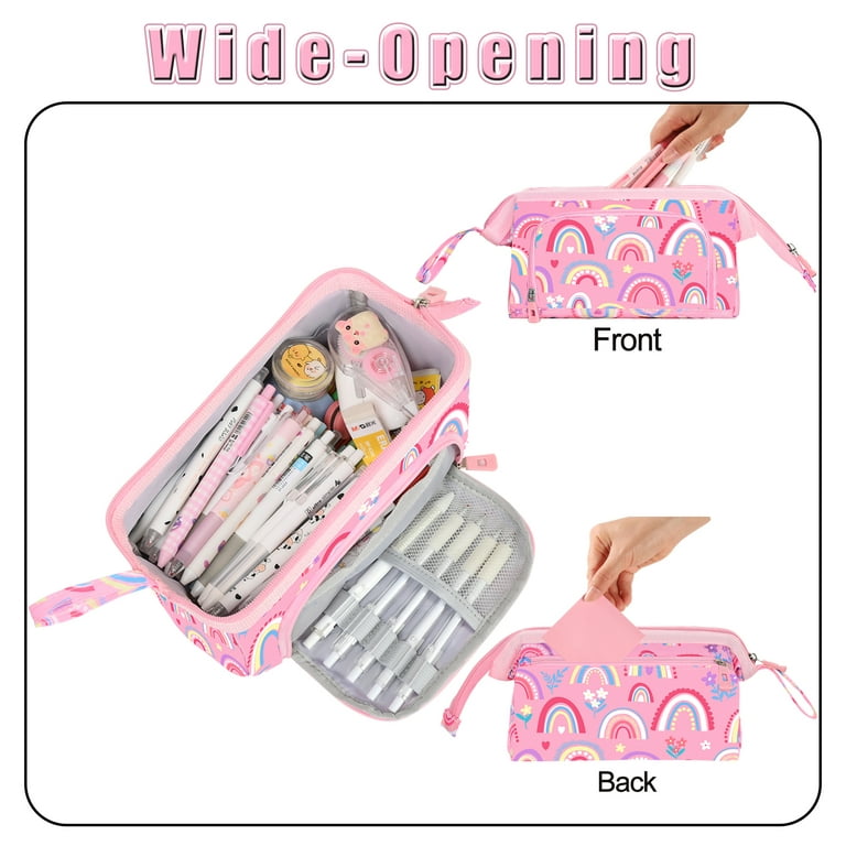 Girls Rule - Kids Themed Stationary Accessories-Pencils, Pens, Erasers & 1  Secret Surprise Sack (Pink Pouch) - Secret Surprise Sack