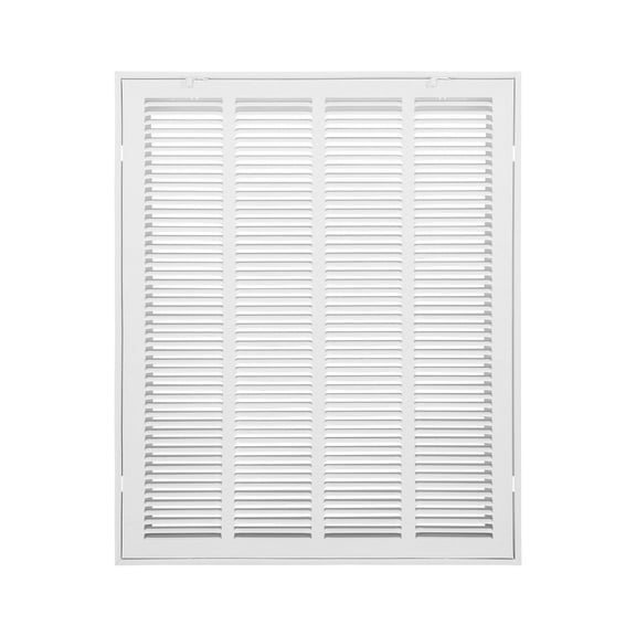 Return Air Filter Grille 20x25 inch - Vent Cover for Wall or Ceiling - Steel Filter Grill with Angled Blades - Durable & Quiet HVAC Airflow