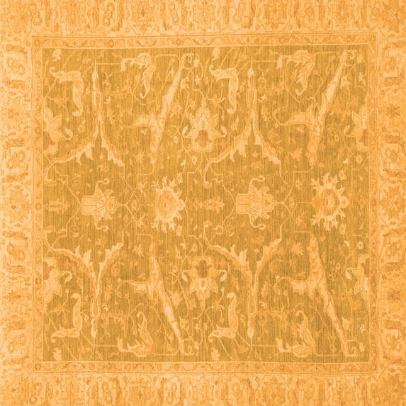 Ahgly Company Indoor Square Oriental Orange Traditional Area Rugs, 3' Square
