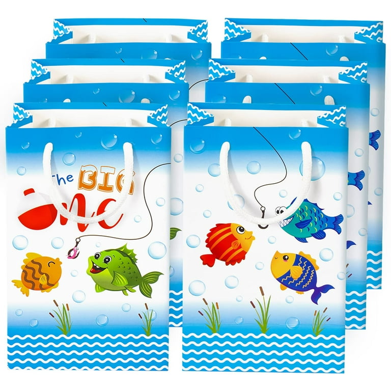 WERNNSAI Little Fisherman 1st Birthday Party Bags - 16 PCS Gone Fishing  Gift Bags for Boys The Big One Summer Pool Party Supplies Portable Paper  Goodies Candy Tote Party Favor Bags with