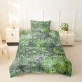 thumbnail image 2 of Homewish Green Abstract Ombre Twin Duvet Cover,Vintage Geometric Art Twin Bedding,Reversible,2pcs,1 Duvet Cover and 1 Pillowcase, 2 of 6