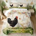 thumbnail image 2 of Erosebridal Chicken Quilt King for Girls, Rose Garden King Coverlet Set, 3 Pieces 1 Bedspread and 2 Pillowcases, 2 of 7