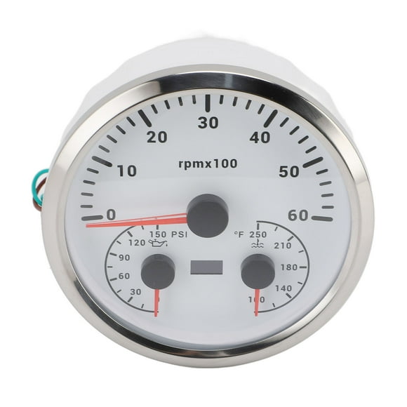 110mm Tachometer DC 9 To 32V 6000RPM 0 To 150PSI Gauge for Truck Boat RV