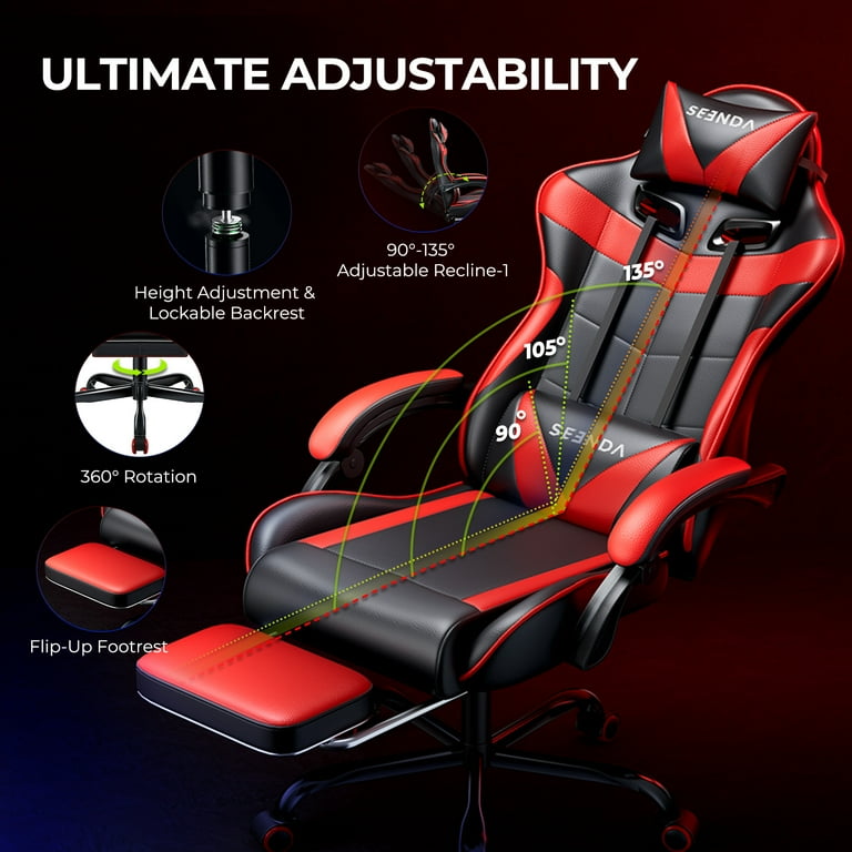 Seenda Gaming Chair, Ergonomic Reclining Adjustable Chair with Seenda Gaming Chair, Ergonomic Reclining Adjustable Chair with