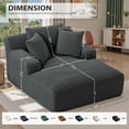 thumbnail image 2 of Aukfa 66" Oversized Chaise Lounge Indoor Boneless Couch Plush Sofa Bed for Living Room, 3Pillows, Dark Gray, 2 of 9