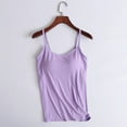 thumbnail image 2 of Baberdicy Women's Basic Camisole Tank Top with Built-In Shelf Bra, Outer Wear Underwear Yoga Sports T Shirt Purple, Size: S-2Xl, 2 of 4